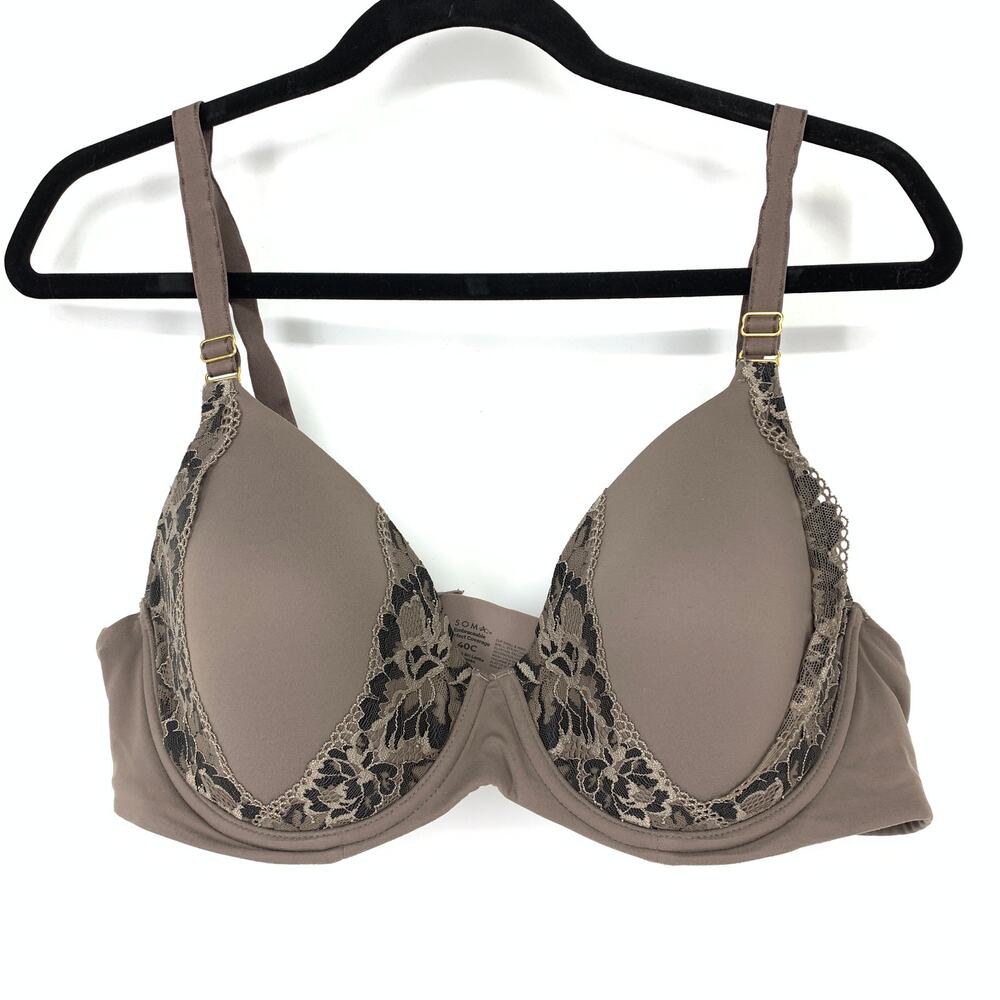Soma Bra Size 40C Embraceable Signature Lace Perfect Coverage Mochacchino Lace
